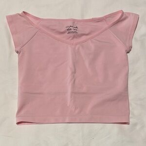 Urban Outfitters Light Pink Scoop-Neck Crop Top
